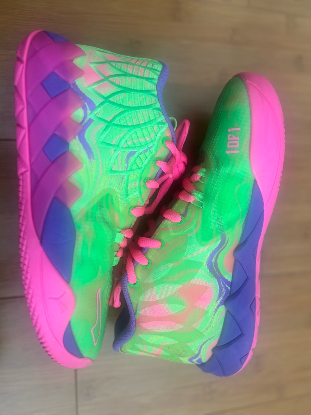 Puma Kids Neon Pink, Green & Purple Athletic Sneakers